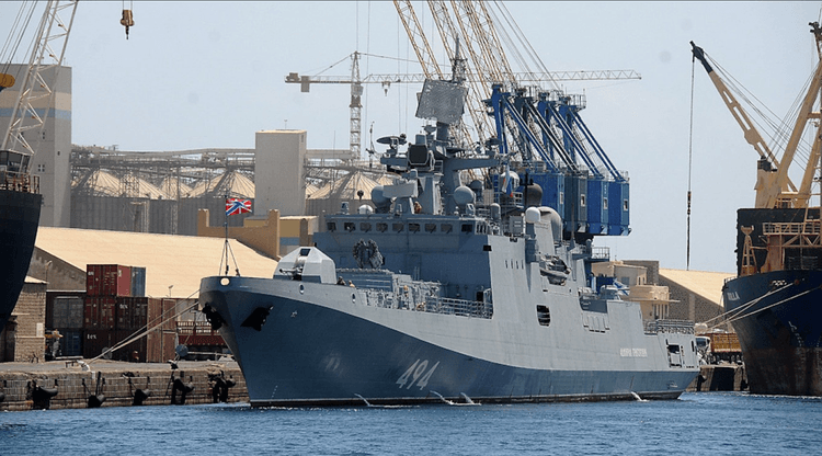 Russian warship at Port Sudan