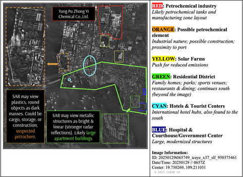 Figure 12. Analysis of Yangpu EDZ, © 2025 ICEYE US