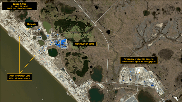 Support area to the southeast of the Yamal LNG Facility