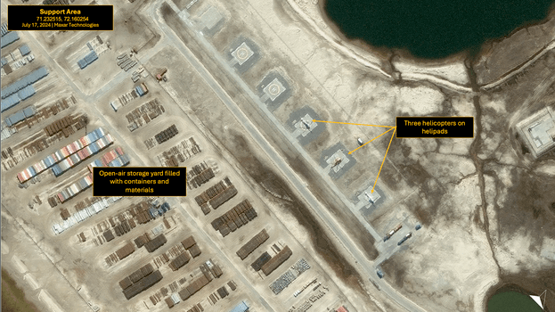 Close-up view of the support area southeast of the Yamal LNG Facility