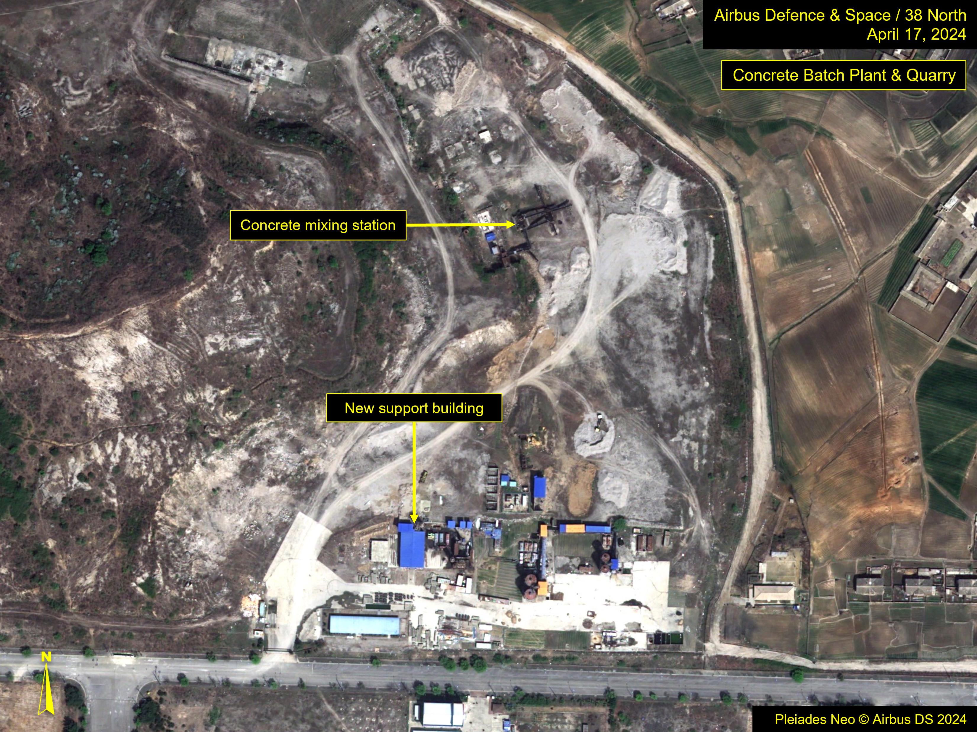 Figure 13b. Overview of activity at Kaesong Industrial Complex concrete batch plant on imagery from June 25, 2018.
