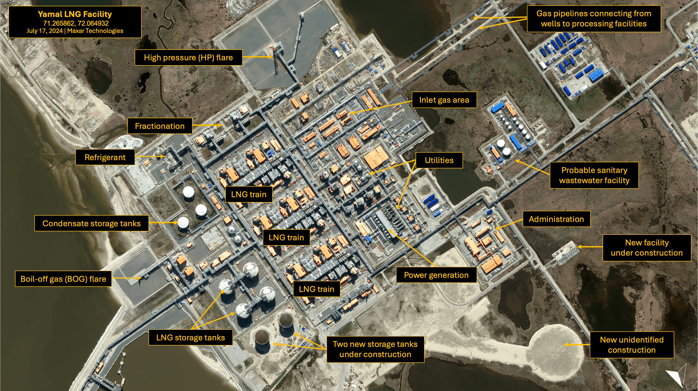 Central section of the Yamal LNG Facility