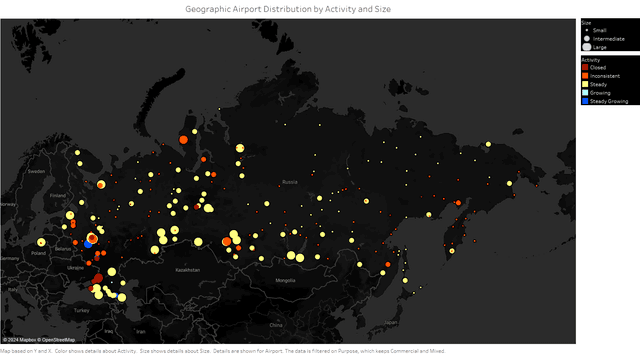 Geographic Distribution of Airports by Size and Flight Frequency